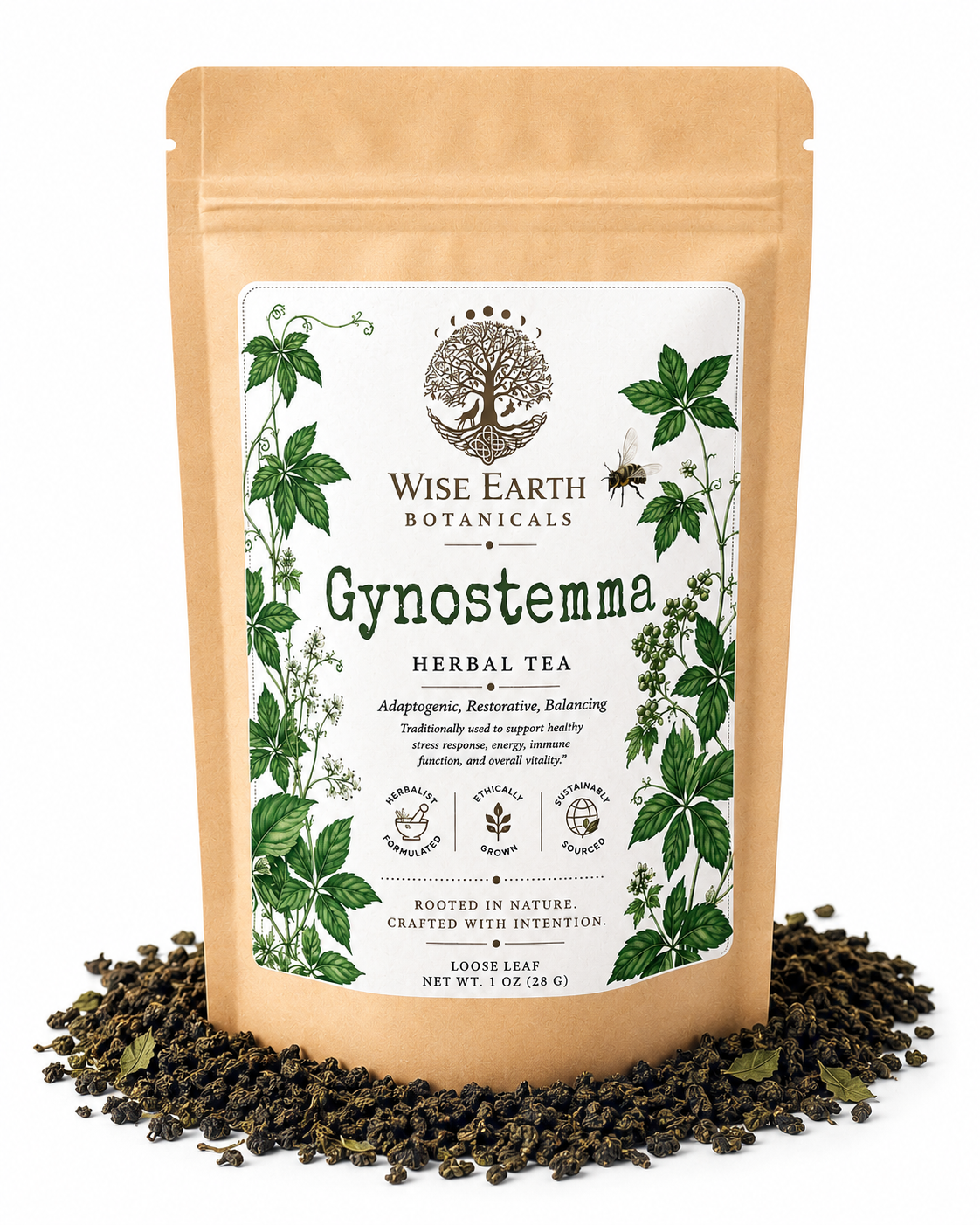 Organic Gynostemma Tea (Jiaogulan) | Adaptogenic Herbal Tea for Energy, Stress & Longevity Support - Image 2